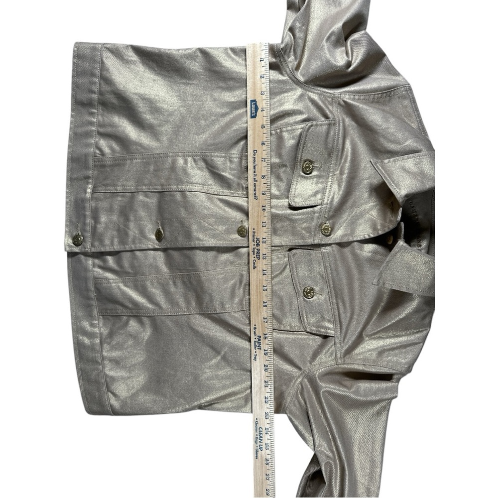 Lauren Jeans Co Ralph Lauren Metallic Gold Jean Style Jacket Women’s 1X - Picture 7 of 8